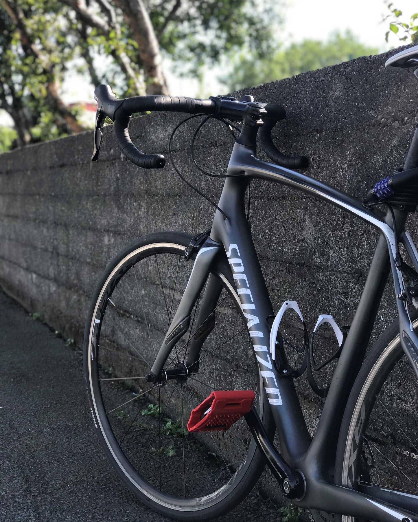 Bike with clipless SPD-SL pedals and Pocket Pedals